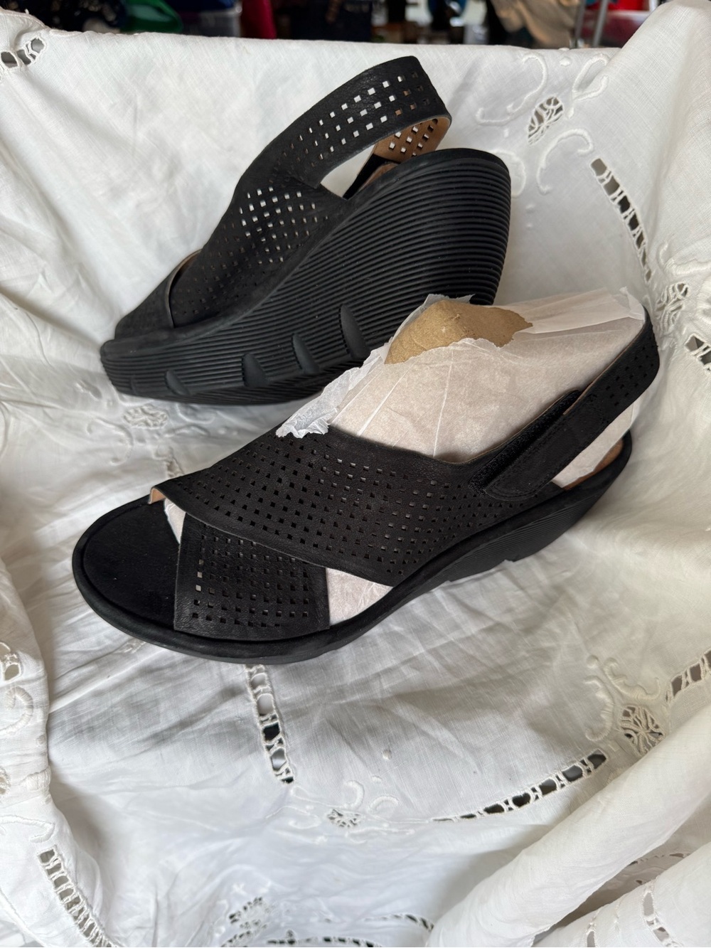 Women's Clarks Reedly Variel Wedge Sandal black